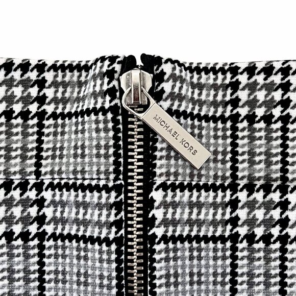 Michael Kors Womens Black Gray White Houndstooth Pencil Skirt XL Back Zip NWOT - Picture 3 of 13